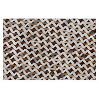 Kožený koberec hnedý so sivou TUGLU 160 × 230 cm, 182121