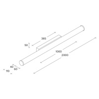 Nástenné svietidlo Pirgos LED, šírka 200 cm, biela, plast