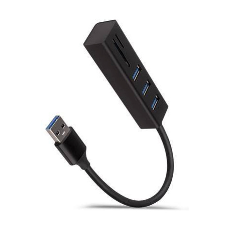 AXAGON HMA-CR3A 3x USB-A + SD/microSD, USB3.2 Gen 1 hub, metal, 20cm USB-A cable