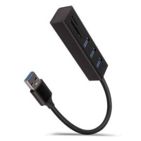 AXAGON HMA-CR3A 3x USB-A + SD/microSD, USB3.2 Gen 1 hub, metal, 20cm USB-A cable