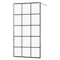 MEXEN/S - KIOTO Sprchová zástena WALK-IN 100x200 cm 8 mm, chróm, čierny vzor 1 800-100-101-01-77