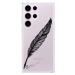 Odolné silikónové puzdro iSaprio - Writing By Feather - black - Samsung Galaxy S23 Ultra