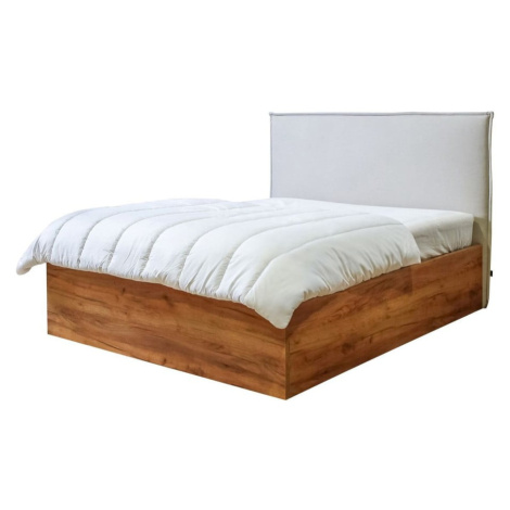 Béžovo-prírodná dvojlôžková posteľ s úložným priestorom s roštom 140x190 cm Cara – Bobochic Pari Bobochic Paris