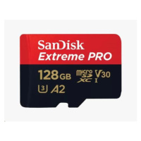 SanDisk micro SDXC karta 128GB Extreme PRO (200 MB/s Class 10, UHS-I U3 V30) + adaptér