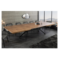 Estila Luxusný moderný obdĺžnikový rozkladací jedálenský stôl Gerant s hnedou orechovou doskou a