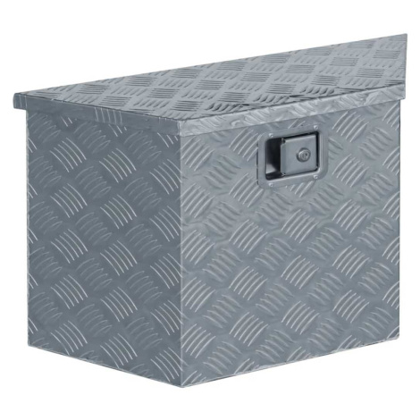 vidaXL Hliníková bednička 70x24 x42 cm lichobežníková strieborná