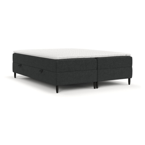 Tmavosivá boxspring posteľ s úložným priestorom 180x200 cm Malte – Maison de Rêve