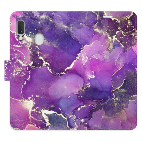 Flipové puzdro iSaprio - Purple Marble - Samsung Galaxy A20e