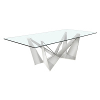 Estila Sklenený obdĺžnikový jedálenský stôl Urbano s podnožou z kovu 240cm