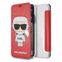 Púzdro Karl Lagerfeld iPhone X / XS bookcase red Karl Space Cosmonaut (KLFLBKPXKSCORE)