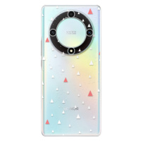 Odolné silikónové puzdro iSaprio - Abstract Triangles 02 - white - Honor Magic5 Lite 5G