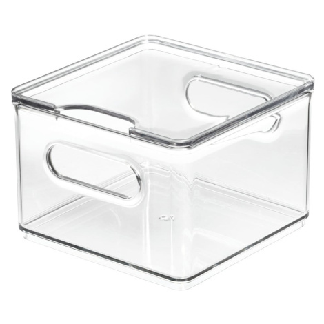 Transparentný úložný box s vekom iDesign The Home Edit, 15,2 x 15,2 cm