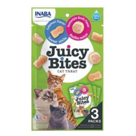 Maškrta pre mačky Inaba Juicy Bites cat Vývar & Kalamáre 3x11,3g