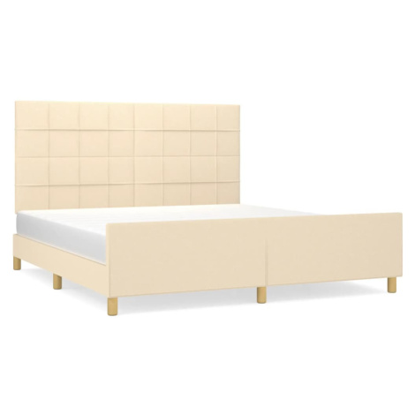 vidaXL Posteľ bez matracakrémová 160x200 cm látka