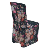 Dekoria Návlek na stoličku, farebné kvety na tmavom pozadí, 45 x 94 cm, Gardenia, 161-02