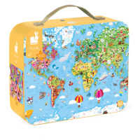 Puzzle - Mapa sveta v kufríku - 300 ks