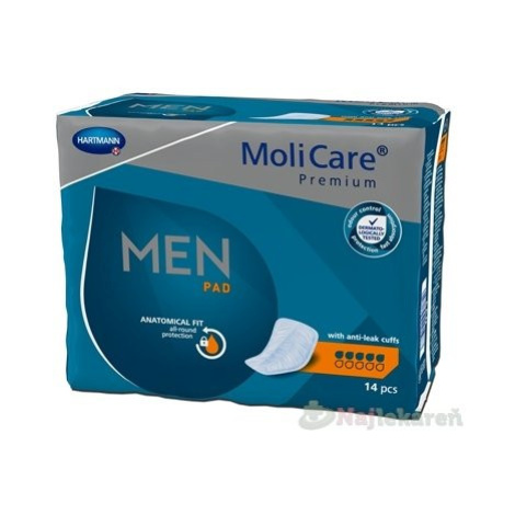 MoliCare Premium MEN PAD 5 kvapiek inkontinenčné vložky pre mužov 14ks