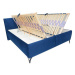 Čalúnená posteľ Franz 180x200, modrá, vrátane matraca