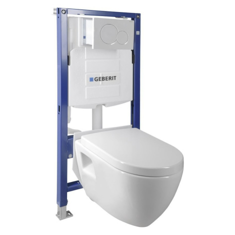 SAPHO - Závesné WC Nera s podomietkovou nádržkou do sadrokartónu a tlačidlom Geberit, biela WC-S