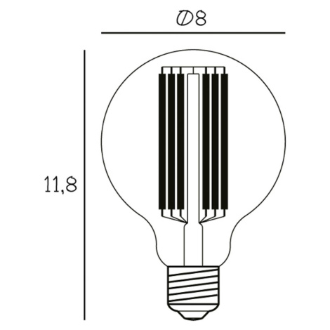 LED žiarovka Globe, E27, Ø 8 cm, 3,5 W, 2 200 K, stmievateľná