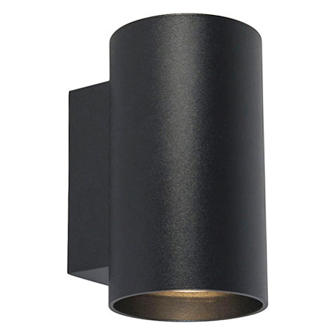 Moderné nástenné svietidlo čierne okrúhle 2-svetlo - Sandy QAZQA