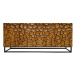 Estila Dizajnový masívny štvordverový príborník Timanfaya s mozaikovým zdobením z mangového drev