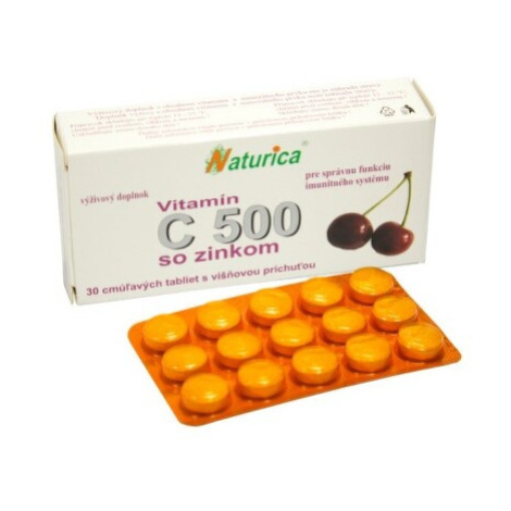 NATURICA Vitamín C 500 mg so zinkom 30 cmúľacích tabliet