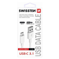 SWISSTEN DATA CABLE USB / USB-C 3.1 1,5 M WHITE (7mm)