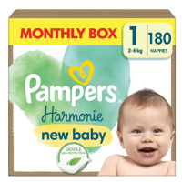 PAMPERS Plienky jednorázové Harmonie Baby veľ. 1, 180 ks, 2kg-5kg