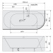Polysan Polysan, VIVA L MONOLITH asymetrická vaňa 170x75x60cm, biela, 70119M