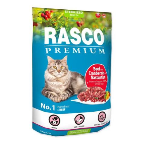 Krmivo Rasco Premium Sterilized hovädzie s brusnicou a kapucínkou 0,4kg