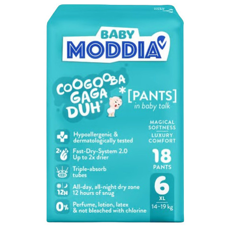 MODDIA BABY Plienkové nohavičky 6 XL (14–19 kg), 18 ks