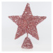 Eurolamp Ružová vianočná hviezda na strom s flitrami, 25,4 cm, 1 ks
