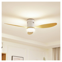 Stropný ventilátor Lucande LED Kayu, biely, DC, tichý, 132 cm