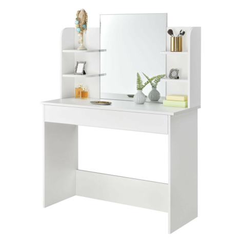 Toaletný stolík so zrkadlom Poly biely MODERNHOME