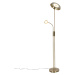 Bronzová stojaca lampa vrátane LED a stmievača s lampou na čítanie - Fez