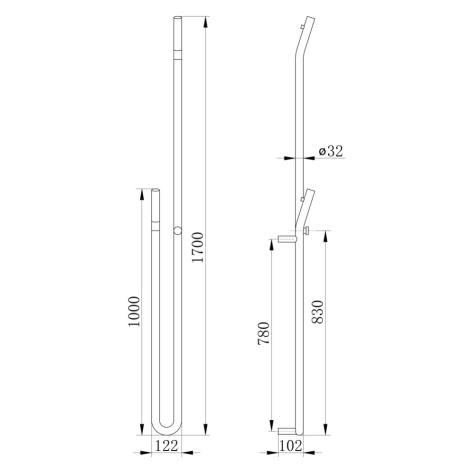 SAPHO - DUOPASSO elektrický sušiak uterákov s časovačom, 122x1700, 45 W, čierna mat ER330