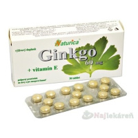 Naturica Ginkgo 60 mg Vitamín E 30 tabliet