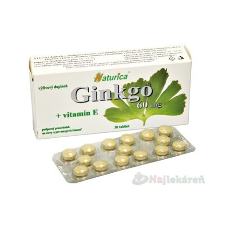 Naturica Ginkgo 60 mg Vitamín E 30 tabliet