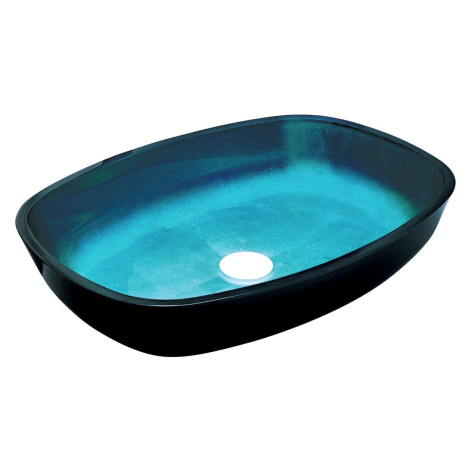 KVAORE sklenené umývadlo 54x11x39,5 cm, modrá TY224 Sapho