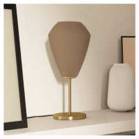 Stolová lampa Caprarola, výška 46 cm, piesková farba/mosadz, sklo