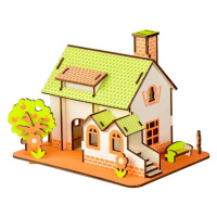 Woodcraft Drevené 3D puzzle Zelený dom