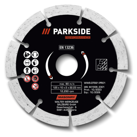 PARKSIDE PERFORMANCE® Diamantový rezný kotúč, 125 mm (segmentovaný)