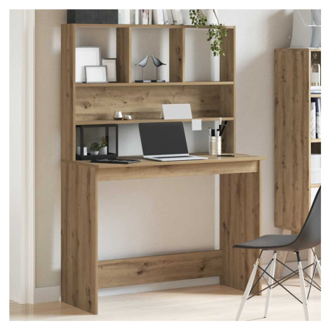 vidaXL Stolík s policami dub artisan 102x45x148 cm kompozitné drevo