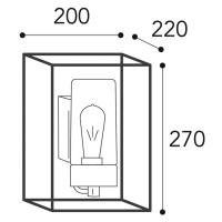 Vonkajšie nástenné svetlo Cubic³ 3363 mosadz/číra