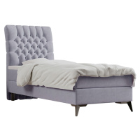 Boxspringová posteľ, jednolôžko, sivá, 90x200, ľavá, BARY