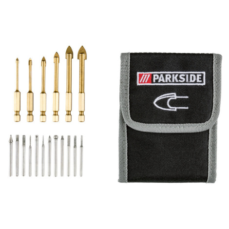 PARKSIDE® Súprava bitov/vrtákov/nástrčných kľúčov, 18-dielna (súprava vrtákov do skla, obkladu a
