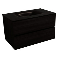 Kúpeľňová skrinka s umývadlom černá mat Naturel Verona 66x51,2x52,5 cm tmavé drevo VERONA66CMTD