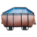 Bazén s filtráciou Wood pool Exit Toys oceľová konštrukcia 400*200*122 cm hnedý od 6 rokov