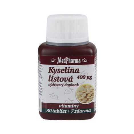 MEDPHARMA Kyselina listová 400 mcg 30 + 7 tabliet ZADARMO